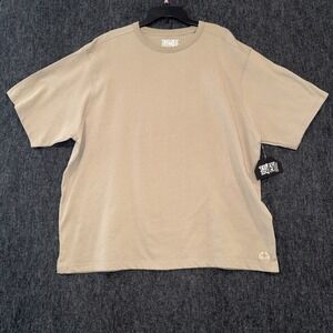 Time Space Shirt 2XL Mens Short Sleeve Heavyweight Brown Casual Cotton